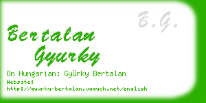 bertalan gyurky business card